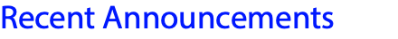 Recent Announcements