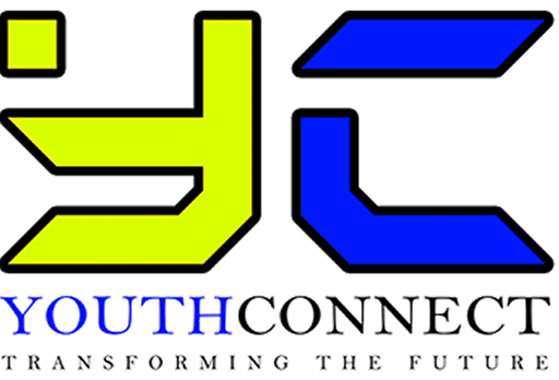 Logo with stylized letters 'Y' and 'C' in yellow and blue.