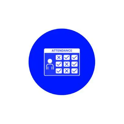 Maintenance schedule calendar icon in blue circle.